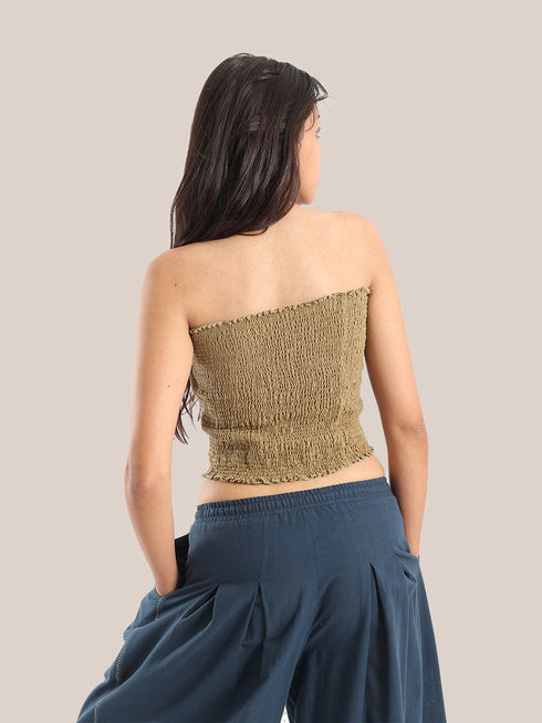 Elastic voile tube top